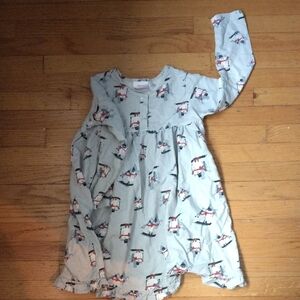 Hanna Andersson Light Blue Nightgown with Santa Print